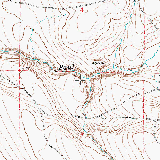 Topographic Map of Dry Creek, OR