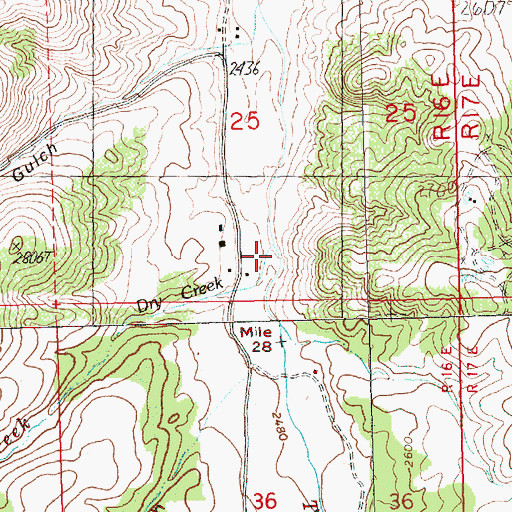 Topographic Map of Dry Creek, OR
