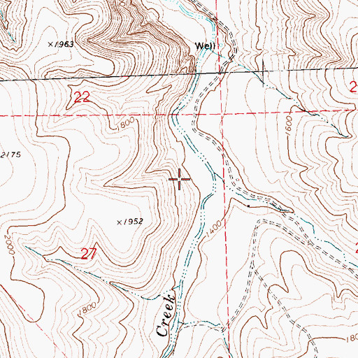 Topographic Map of Dry Creek, OR