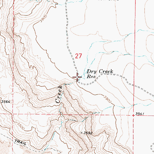 Topographic Map of Dry Creek Reservoir, OR
