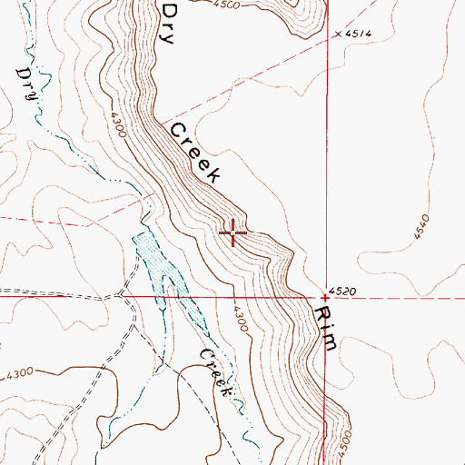 Topographic Map of Dry Creek Rim, OR