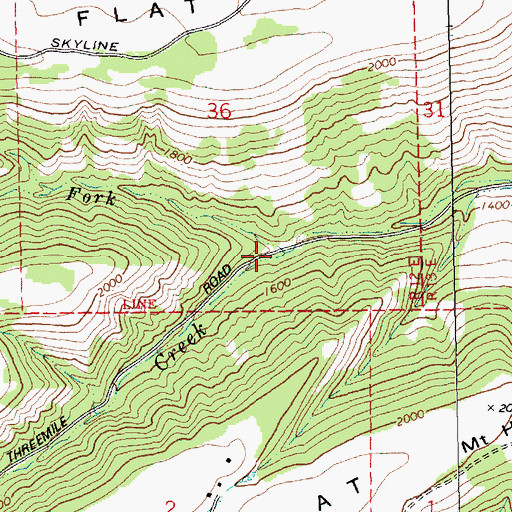 Topographic Map of Dry Fork, OR