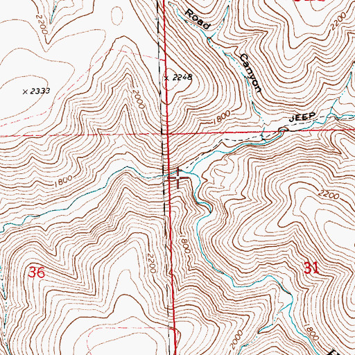 Topographic Map of Dry Fork Hay Creek, OR