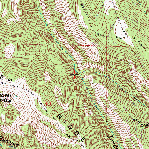 Topographic Map of Dry Fork Jordan Creek, OR