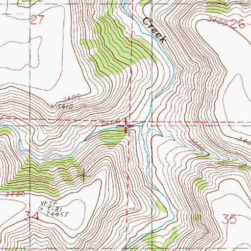 Topographic Map of Dry Gulch, OR
