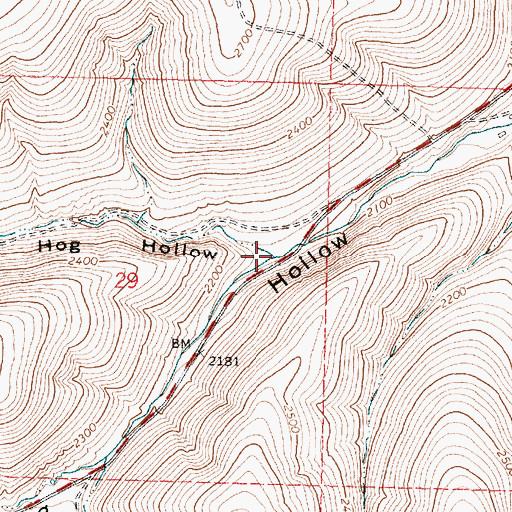 Topographic Map of Dry Hog Hollow, OR