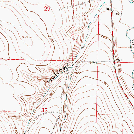 Topographic Map of Dry Hollow, OR