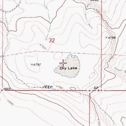 Topographic Map of Dry Lake, OR