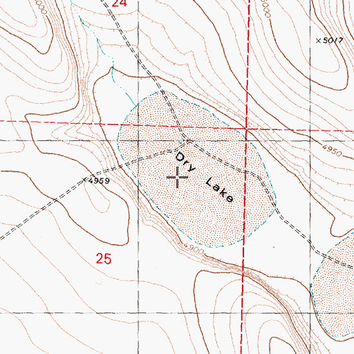 Topographic Map of Dry Lake, OR