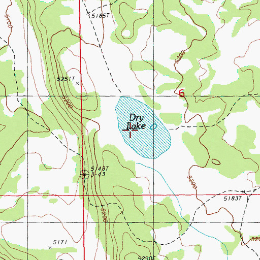 Topographic Map of Dry Lake, OR