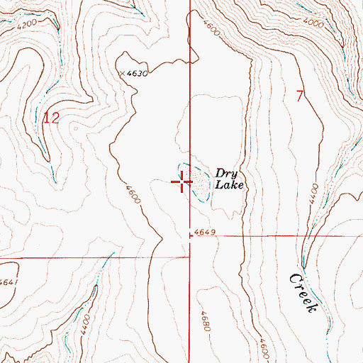 Topographic Map of Dry Lake, OR