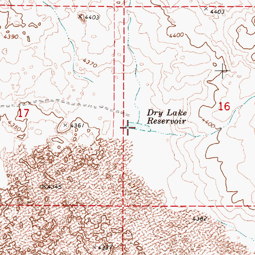 Topographic Map of Dry Lake Reservoir, OR
