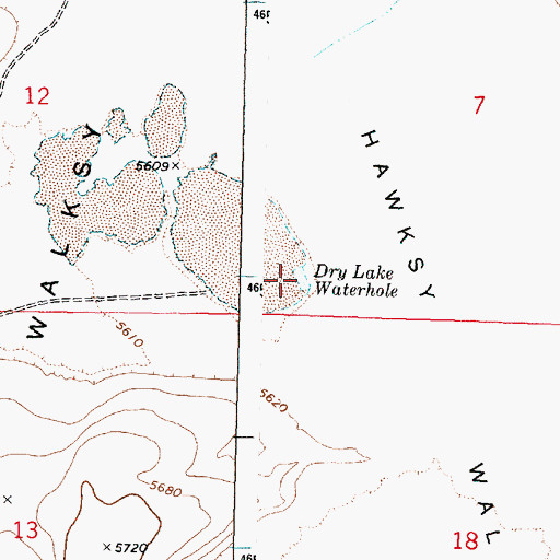 Topographic Map of Dry Lake Waterhole, OR