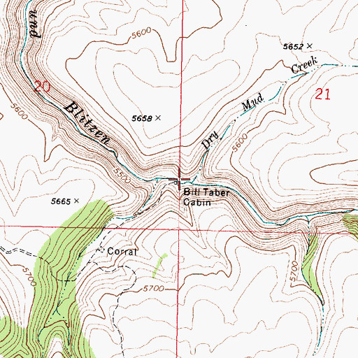 Topographic Map of Dry Mud Creek, OR