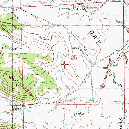 Topographic Map of Dry Valley, OR