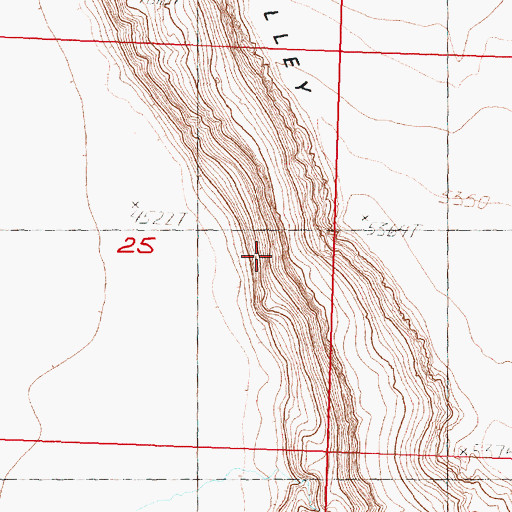 Topographic Map of Dry Valley Rim, OR