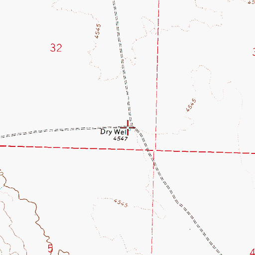 Topographic Map of Dry Well, OR