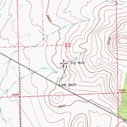 Topographic Map of Dry Well, OR