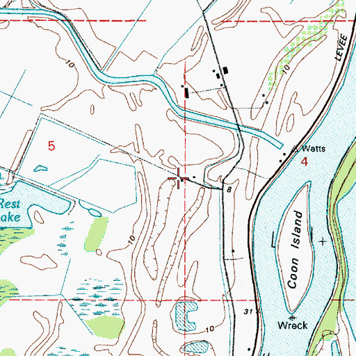 Topographic Map of Duck Club, OR