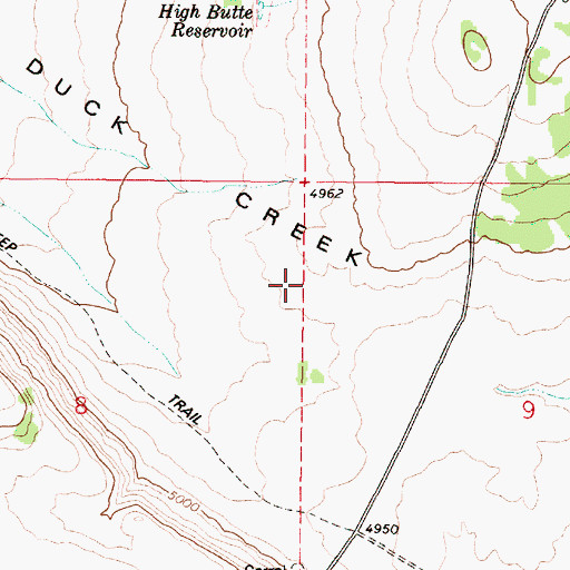 Topographic Map of Duck Creek Flat, OR
