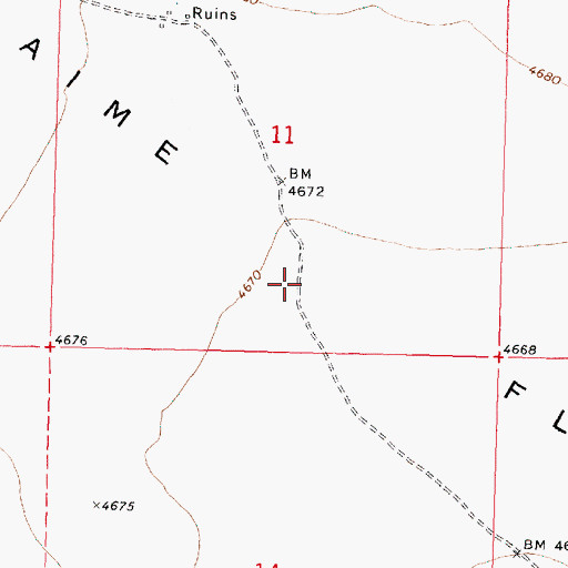 Topographic Map of Duhaime Flat, OR