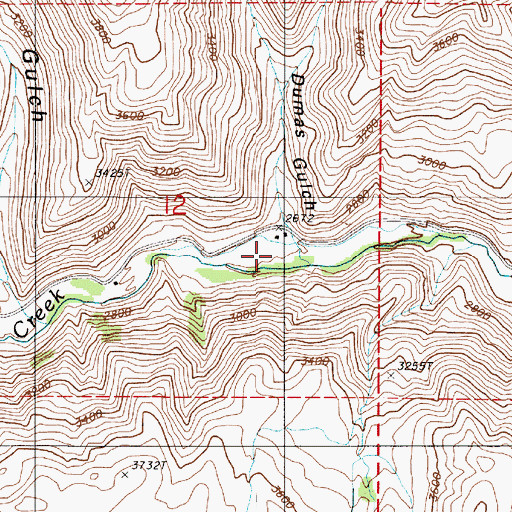 Topographic Map of Dumas Gulch, OR