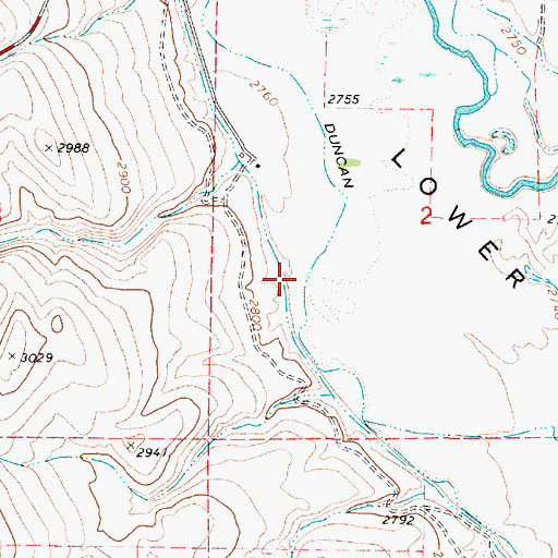 Topographic Map of Duncan Ditch, OR