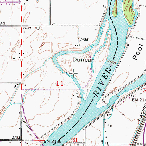 Topographic Map of Duncan Island, OR