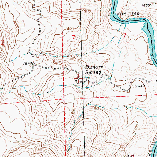 Topographic Map of Duncan Spring, OR