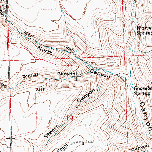 Topographic Map of Dunlap Canyon, OR
