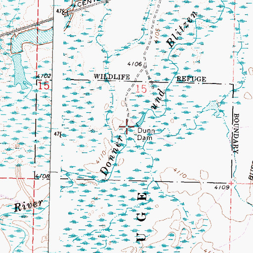 Topographic Map of Dunn Dam, OR