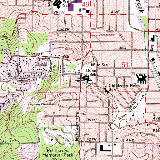Topographic Map of Opportunity Center, OR