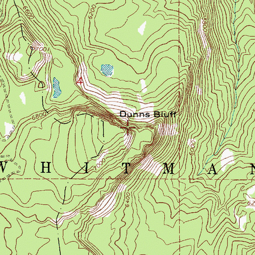Topographic Map of Dunns Bluff, OR