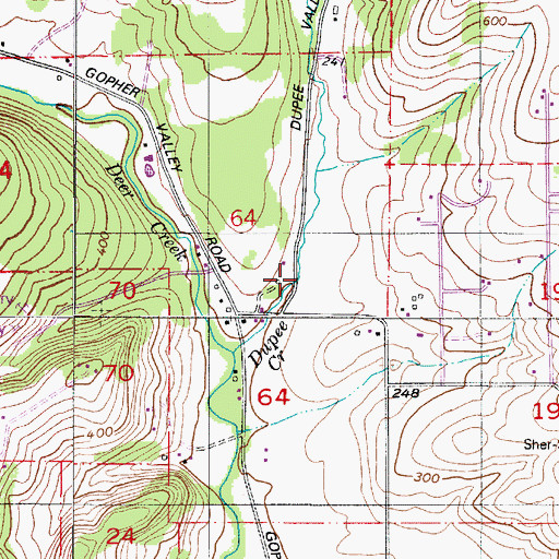 Topographic Map of Dupee Valley, OR