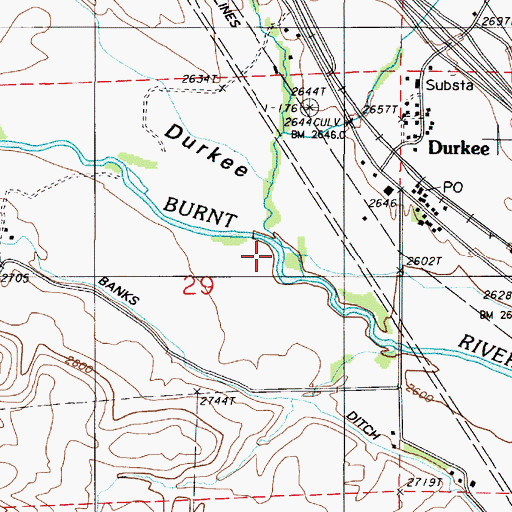 Topographic Map of Durkee Creek, OR