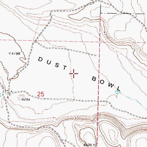 Topographic Map of Dust Bowl, OR
