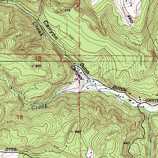 Topographic Map of Dutch Canyon, OR