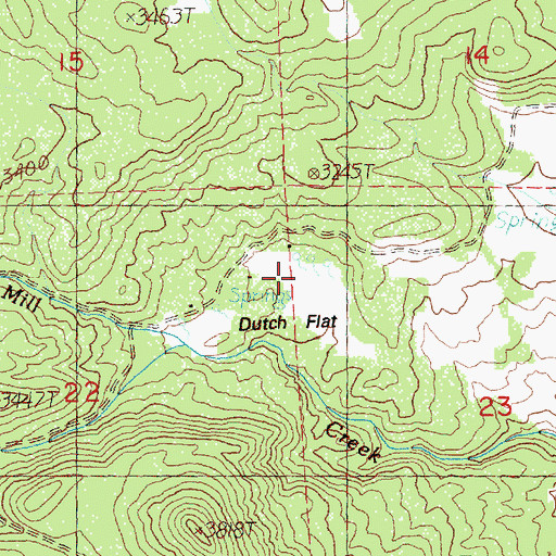 Topographic Map of Dutch Flat, OR