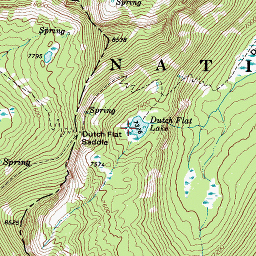 Topographic Map of Dutch Flat Lake, OR