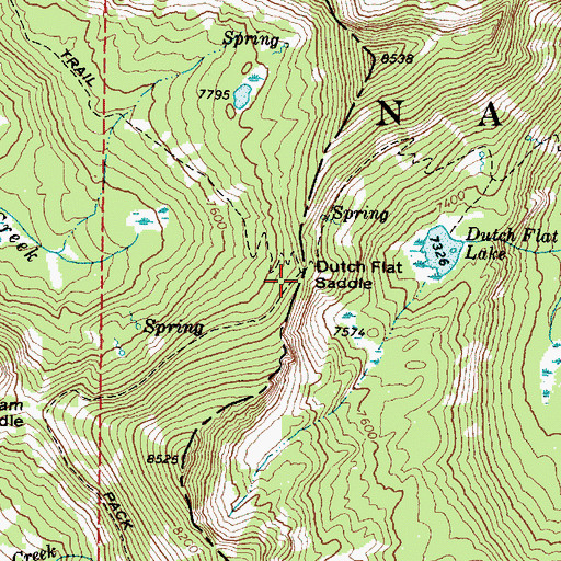 Topographic Map of Dutch Flat Saddle, OR