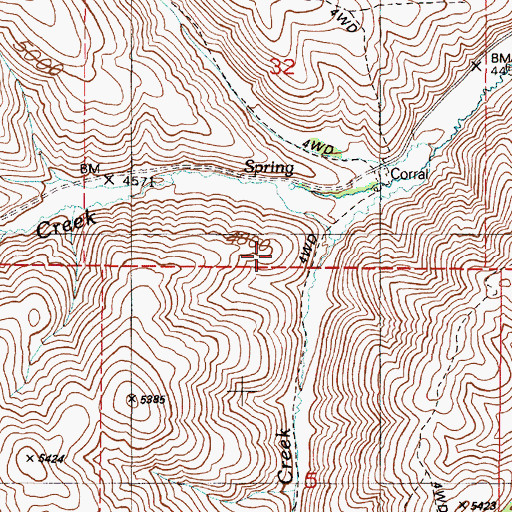 Topographic Map of Dutch John Creek, OR