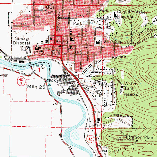 Topographic Map of Dutch John Ravine, OR