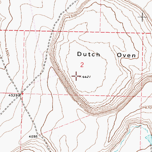 Topographic Map of Dutch Oven, OR