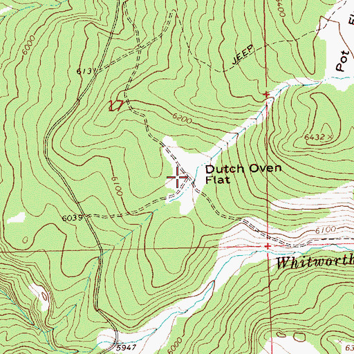 Topographic Map of Dutch Oven Flat, OR