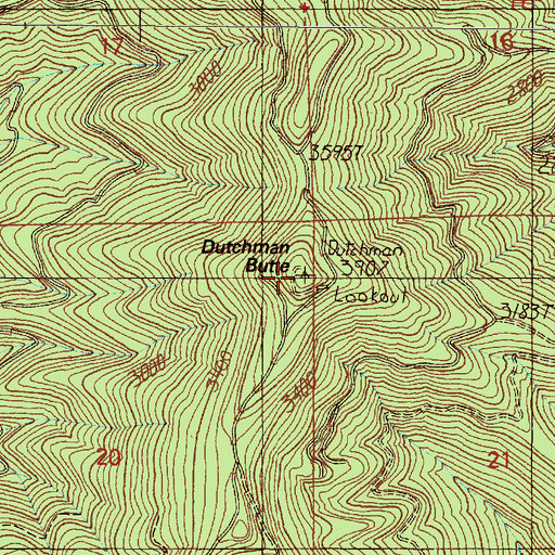 Topographic Map of Dutchman Butte, OR