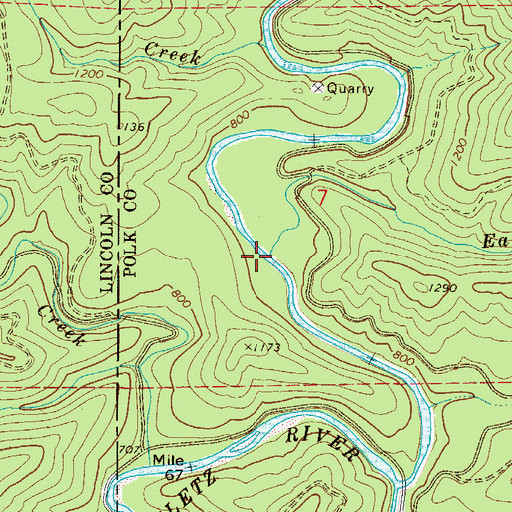Topographic Map of Eagle Creek, OR