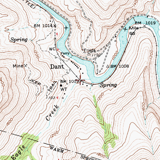 Topographic Map of Eagle Creek, OR