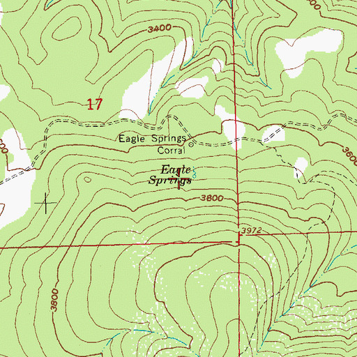 Topographic Map of Eagle Springs, OR