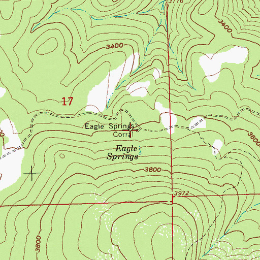 Topographic Map of Eagle Springs Corral, OR