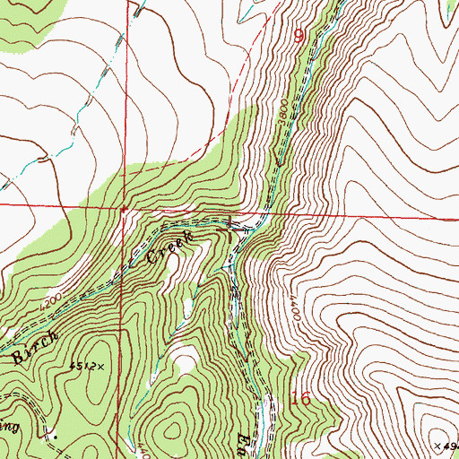 Topographic Map of East Birch Creek, OR